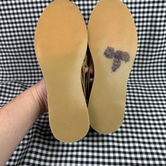 Nisolo Almond Brown Minimalist Leather Huarache Flat Sandal Women's Size 6.5 - Picture 3 of 4